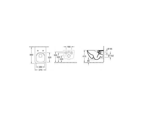 Унитаз подвесной в комплекте с сидением SlimSeat 4611 RL R1 Villeroy&Boch
